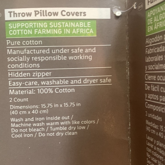 NEW Throw Pillow Covers Chinoiserie Cream Black Floral Print Zipper Set of 2 - Picture 4 of 4